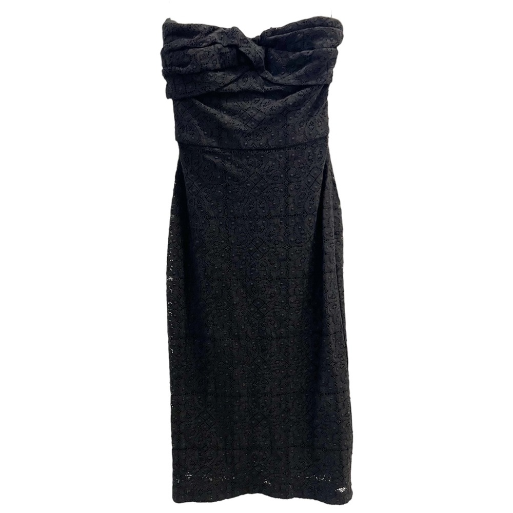 Burberry Black Lace Sleeveless Midi Evening Cocktail Dress